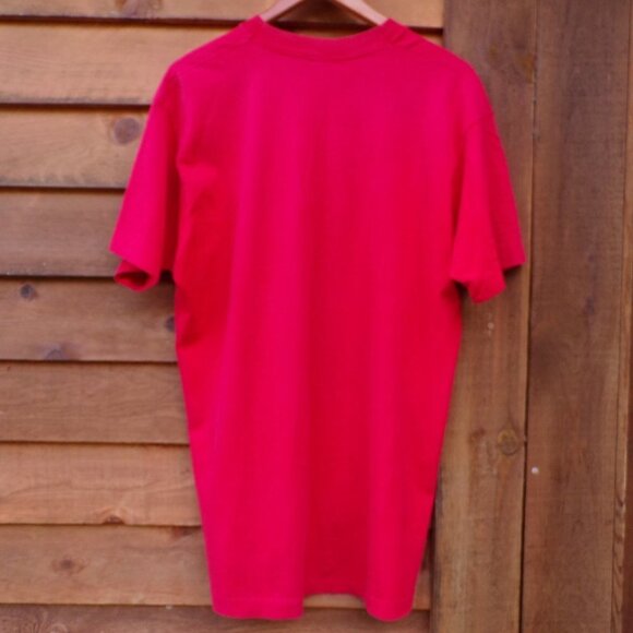 Vintage Men's XL USA Flag Graphic Single Stitch Red Cotton Made in USA T-Shirt. - Picture 7 of 9